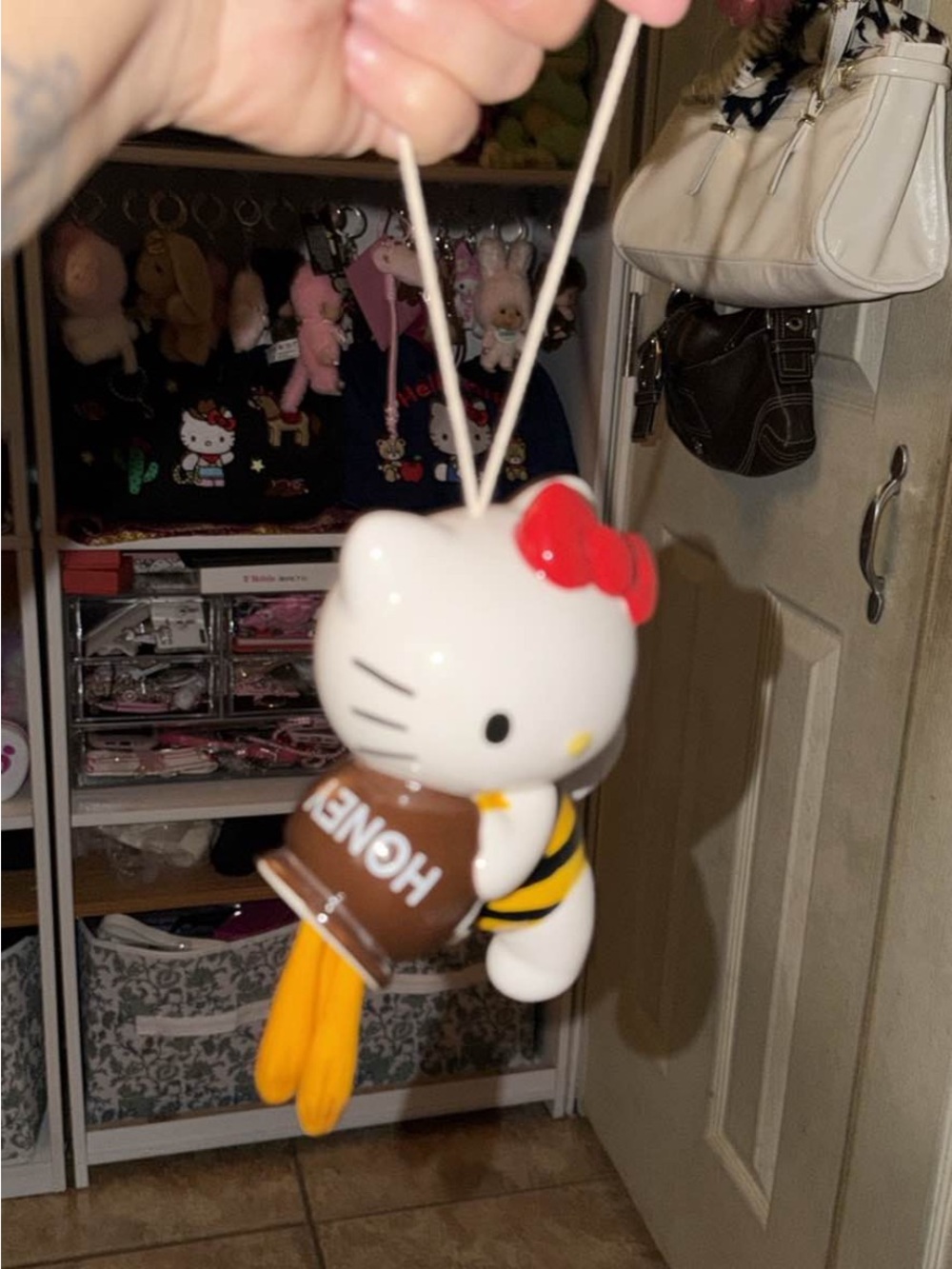 Hello Kitty Bee Charm in White, Yellow & Red